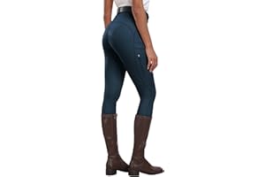 MoFiz Women's Equestrian Sports Breeches Horse Riding Leggings Silicon Full Seat Jodhpurs Equestrian Tights Breeches with Pocket