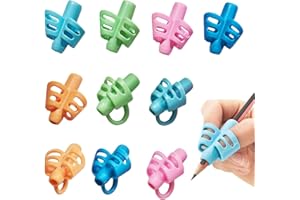 LINGJIA 10 Pièces Guide Doigts Ecriture Enfant, Aides à L'Écriture pour Enfants, Aides à la Préhension Crayons, Pinces à Écrire pour Enfants, Outils D'Écriture pour Crayons, Pinces à Crayons Enfants