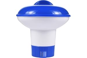 FGen 5.5 Inch Schwimmender Chlorspender, Dosierschwimmer Pool, Chlortabletten Eimer Pool, Dosierschwimmer Chlordosierer, für Innen und Außenpool SPA, Blau & Weiß