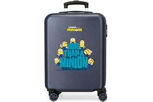 JOUMMA Minions We Are A Minion Maleta de cabina Azul 37x55x20 cms Rígida ABS Cierre de combinación lateral 34L 2,66 kgs 4 Ruedas Dobles 0