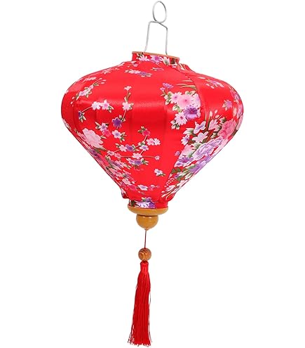 30 Vietnamese Silk Lanterns 35cm: Lunar New Year Decor, TET Decoration, Outdoor Party Decoration - UK