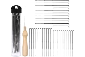 Redamancy Filtnålar set, 35 st 3 storlekar filtnålar med filt trähandtag verktyg och 1 transparent flaska, tovning startsats, nybörjare filtstygn stansverktyg