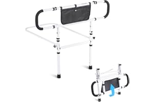 VEVOR Barriera letto per adulti anziani pieghevole 180° guida per letto di assistenza protezione laterale carico 204 kg maniglia regolabile a 4 livelli tasca portaoggetti per letto matrimoniale king