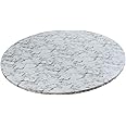 Round Fitted Tablecloth with Flannel Backing, Waterproof Wipeable Table Cover Elastic Edge, Luxury White Marble Pattern, for Round Tables, 114 to 142cm