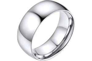 Bestyle Bagues Simples pour Hommes et Femmes 2mm/4mm/6mm/8mm de Large Style Confortable Acier Inoxydable Bague Anneaux Business Quotidienne Punk nom personnalisé Cadeau Souvenir Taille 54-67