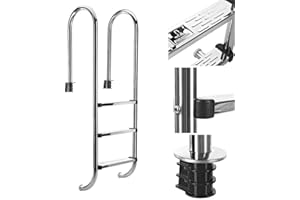 Bc-elec - Escalera de piscina PL003 con 3 peldaños de acero inoxidable 304SS, 158 cm, escalera de piscina con 3 peldaños.