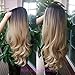 HANNE Ombre Color 1B/Blonde Long Curly Wig Heat Resistant Synthetic Cosplay Wig Full Wig for Women Party Wigs