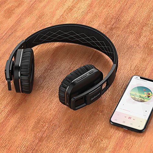 dodocool Cuffie ANC & Hi-Res Certified Headphone Bluetooth AptX Hi-Fi Stereo con Microfono Pieghevole Auricolari di Cancellazione Attiva del Rumore Compatibile con Smartphone Tablet Android e IOS Nero