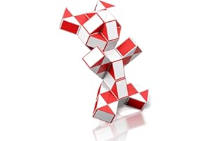 ROXENDA Serpent Magique avec 72 Blocs, Magic Snake Cube Twist Puzzle - Jeux de Puzzles 3D Fidget Cube Serpent Magique Cadeau Anniversaire pour Enfants et Adultes - 1 Pack (Rouge)