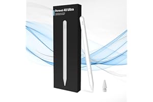 Penoval Stylet pour iPads Actifs avec rejet de la Paume, Compatible avec Les écrans tactiles iPad Pro 11/12.9, iPad Air 3,4,5, iPad mini5/6 iPad6/7/8/9/10 après 2018, Blanc AX Ultra