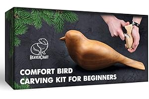 BeaverCraft - Kit completo per principianti in legno di ciliegio, per principianti, adulti e adolescenti, per intagliare gli uccelli, per hobby (blocco extra di tiglio)