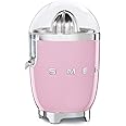 Smeg, Spremiagrumi Elettrico CJF01PKEU, Spremitura a Pressione Manuale, Beccuccio Antigoccia e Cono Universale, Base Antisciv
