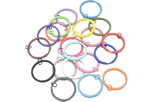 BESMRPG 20 Stück Schlüsselanhänger Ringe,MetallSchlüsselringe Ring,Key Kette Schlüsselring,Basteln Schlüssel Anhänger Set,Edelstahl Biegeringe,Bunte Keychain,Selber für Schlüssel, Halsketten und DIY