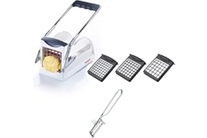 Westmark Cortador de patatas fritas con pelador, Set 2 unidades, Mandolina para frutas y verduras con 3 inserciones de corte Easy Stix y pelador Famos, 118022E7