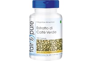 Fair & Pure® - Estratto di caffè verde 500mg - Vegano e naturale - 45% acido clorogenico - 180 Capsule