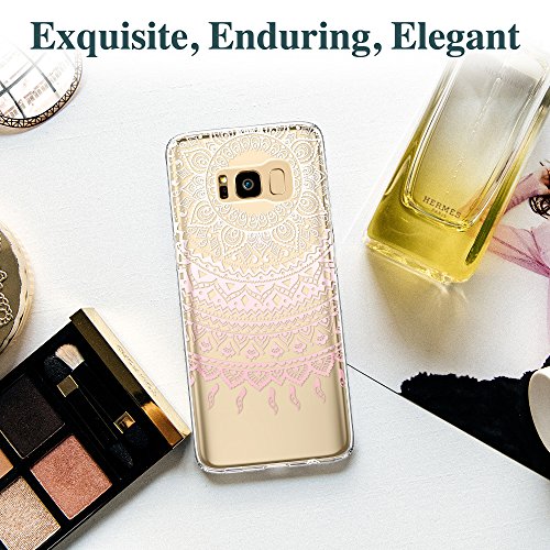 ESR Funda Samsung Galaxy S8 C  rcasa Transparente  F  cil de montar   Protecci  n a Esquinas  Borde Suave   Pl  stico Duro para Samsung Galaxy S8 - Manjusaka Rosa