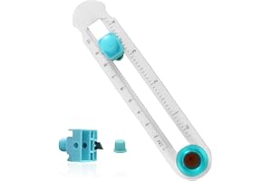 SMLOPLOM Taglierina circolare precisa a 360°, con guida regolabile, taglierina per cerchi e anelli, con cappuccio protettivo e base antiscivolo, per fai da te, cartoncino fotografico, blu