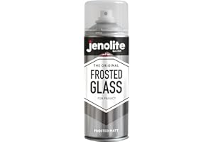 JENOLITE Peinture en aérosol pour verre givré | OPAQUE | Spray semi-transparent pour fenêtres et portes | Finition mate | Pour plus de confidentialité | 400 ml