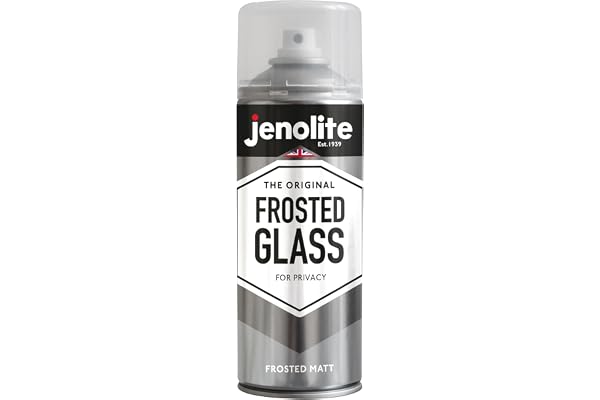 JENOLITE Peinture en aérosol pour verre givré | OPAQUE | Spray semi-transparent pour fenêtres et portes | Finition mate | Pour plus de confidentialité | 400 ml