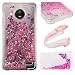 Produktbild MOTO E4 Hülle, MOTO E4 Handyhüle, Alfort Weich TPU Schutzhülle Fließendes Glitzern und Spiegel Hand Hülle für MOTO E4 (5.0 Zoll) Smartphone Handytasche Case Cover (Rosa)