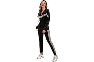 Wayleb Tuta Sportiva Donna Completa Cotone Completo Sportivo Donna Elegante Estiva Tute Sportive Con Cappuccio, Giacca E Cerniera