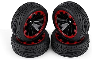 DILWE 4 pieces remote control car rubber tyres racing off-road vehicle rim for RC 1:10 car part (10 holes)