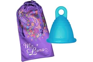 MELUNA Me Luna Menstrual Taza Soft, Ring, Cian, tamaño L, corto