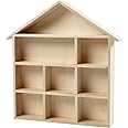 Creativ 100263 House-Shaped Shelving System, Size 26x22 cm, H: 3,5 cm, Paulownia, 1pc, Wood