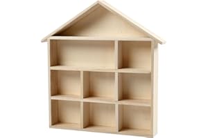 Creativ, Paulownia, 100263, Scaffale a forma di casa, dimensioni 26 x 25,2 cm, altezza: 3,5 cm, in legno, 1 pezzo