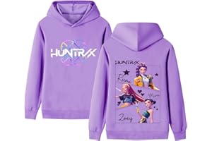 NILKOOZ Girls Hoodie Long Sleeves Pink Purple Jumper Unisex Kids Top Ages 2-13 Years