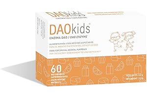 DR HEALTHCARE DAOkids - Dietary Management of DAO Deficiency/Histamine Intolerance - DAO Enzyme for Children Aged 3 Years and Older - 60 Mini Gastro-Resistant Tablets.