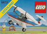LEGO 6673, Set aus der Reihe Town Airport Flughafen, Solo-Trainer Einsitzer, Propellerflugzeug mit Pilot, Gasflasche und Werkzeugregal, Legoland, ohne OVP, komplett mit OBA - Unbekannt