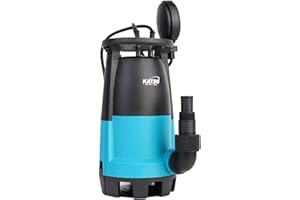 KATSU TOOLS KATSU Przenośna pompa zanurzeniowa 400 W do czystej i brudnej wody, 10 000 l/h, do stawu ogrodowego, basenów, rowów + przełącznik pływakowy + wymienna podstawa