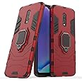 M&J Black Panther Armor OnePlus 7/6T Case New [Heavy Duty] Premium Tactical Metal Ring Grip Kickstand Shockproof Bumper [Works with Magnetic Car Mount] Full Body Cover for OnePlus 7 (Red)