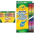 CRAYOLA Twistables Crayons, Pack of 24 & SuperTips Washable Felt Tip Colouring Pens, 24 Count (Pack of 1)