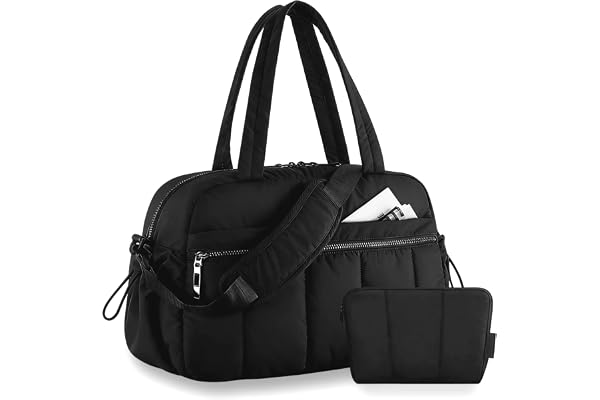 Votoko 24 L Reseväska för kvinnor, 42 x 30 x 19 cm, kabinväska med litet tillbehör, med våt och torr separation, för camping, resor, fitness, simdans, svart, 42 x 30 x 19 cm