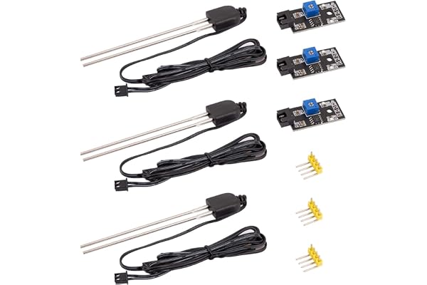 AZDelivery Capteur d'humidité du Sol, détecteur d'humidité et Appareil de Mesure de l'humidité des Plantes avec sonde résistante à la Corrosion pour système d'arrosage Automatique Compatible avec