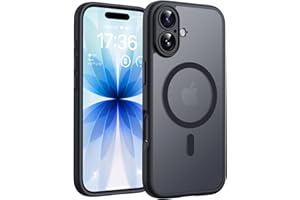TOCOL Case for iPhone 17, Camera Protection, Integrated Magnetic Ring, Compatible with Magsafe, Fall Protection, Transparent Matte Back, Black Titanium