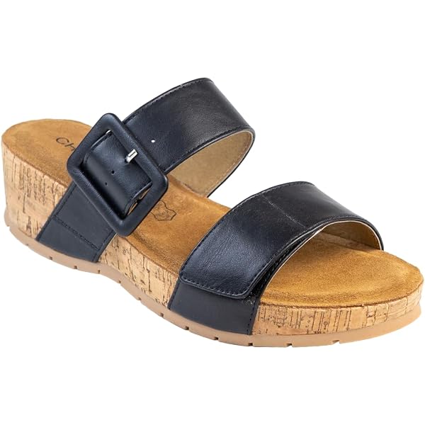 CHATTAWAK Mules Noires Bout Fermé Avec Boucle Ardillon - Semelle Plate Confort