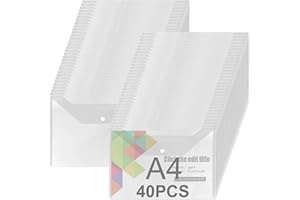 ‎ASELECTED ASelected 40 Stück Dokumentenmappe mit Druckknopf A4 Dokumententasche Transparent Sichttasche Sammelmappe A4 Druckknopf für Organizer Dokumente