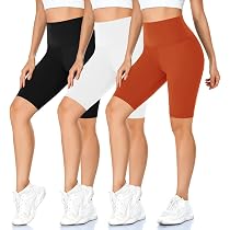 MOREFEEL 3 Pack Biker Shorts For Women With Pockets - 8" High
