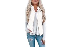 Rapbin Gilet en polaire pour femme - Automne Hiver - Chaud - Sans manches - Veste en fourrure et légère - Décontractée - Couleur unie - Manteau d'automne