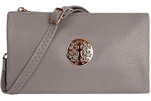 FASHION CHOICE Small Clutch Bags with Wristlet and Long Adjustable Strap - Packaged With FREE Elegant Tiana Marie Dust bag