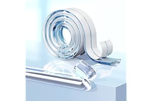 GoldRock Zabezpieczenie krawędzi w 100% z silikonu, silikonowe paski ochronne na krawędzie, miękka ochrona narożników dla dzieci, taśma klejąca 100 cm, ochrona krawędzi mebli, zapobiega powstawaniu ostrych narożników szafek, stołów, szuflad.