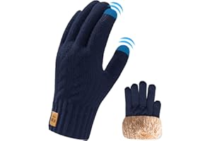 JFAN Zimowe rękawiczki męskie zimowe rękawiczki do ekranu dotykowego z miękką podszewką z polaru z podszewką narciarską Snowboard czarne rękawiczki