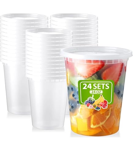 Secchio Da 1,0 L Con Coperchio * Per Uso Alimentare * 1 Litro - 6