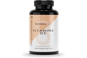 Bamboo Labs - Vitamine D3 4000 IU/100µ, 270 Perles de Vitamine D pure pour Améliorer la Santé Osseuse et le Système Immunitaire, Vitamin D3 Aide à l’Absorption du Calcium et du Phosphore par les Os