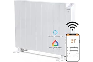 Mellerware - Radiateur électrique programmable Comfy! | 2000W Basse consommation | 3 modes + fonction fenêtre ouverte | Système anti-basculement | Radiateur 30m2 | Google Home Alexa | Large