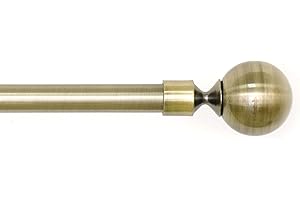 HOMEYA - Barra Cortina Extensible - Barra Forjado Extensible para Cortina - Palo Delgado con Sorportes 70-120cm, Bronce - Bola