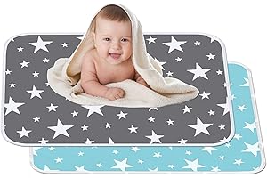 FUNKEEN FullBerg 2er-Pack wasserdichte Wickelauflagen für Babys und Kleinkinder – atmungsaktiver, waschbarer, wiederverwendbarer Urinmattenbezug M – 50 x 70 cm, 2 Stück